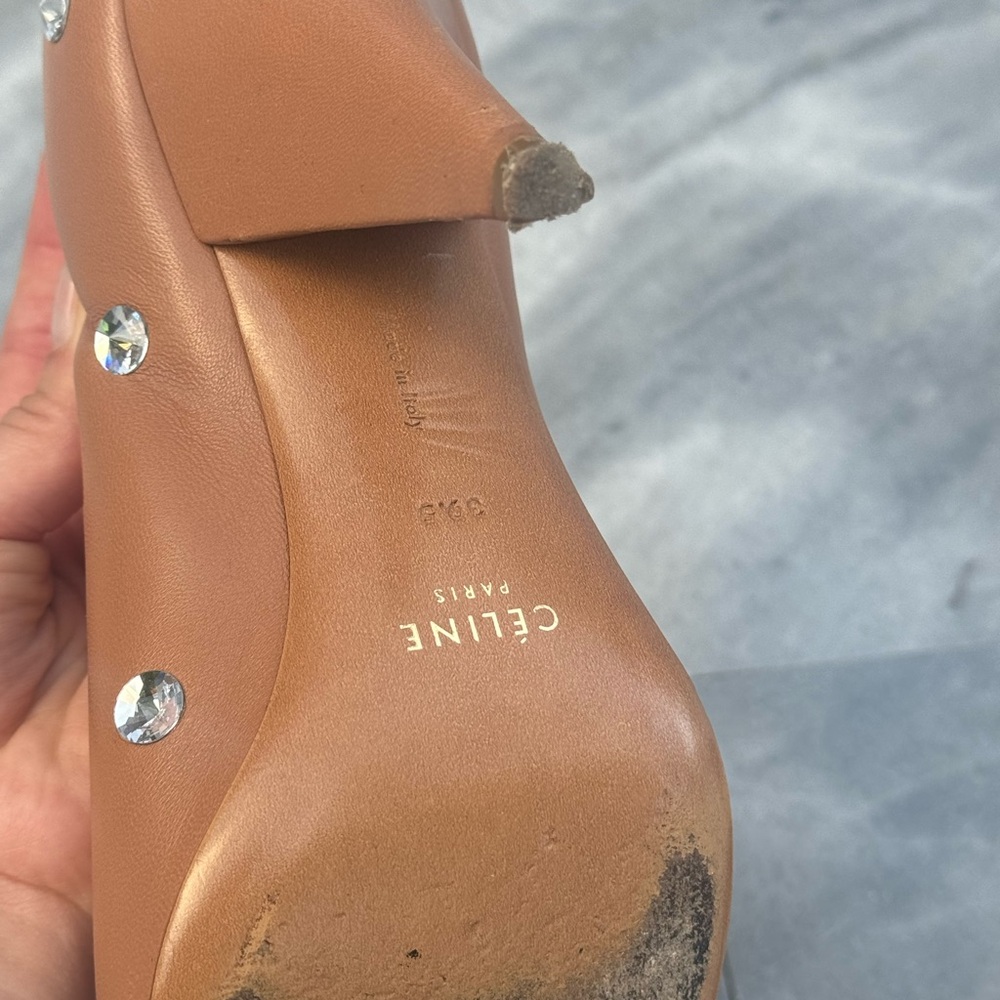 Celine Brown Crystal embellished Nappa pumps Size 9.5 - Picture 5 of 6